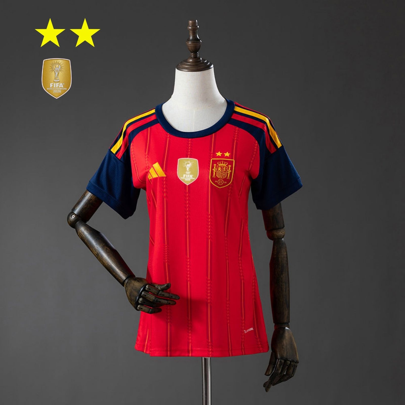 Camisa Feminina Espanha 2026 Home Campeã do Mundo — Torcedor