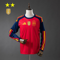 Camisa Espanha Manga Longa 2026 Home Campeã do Mundo — Torcedor