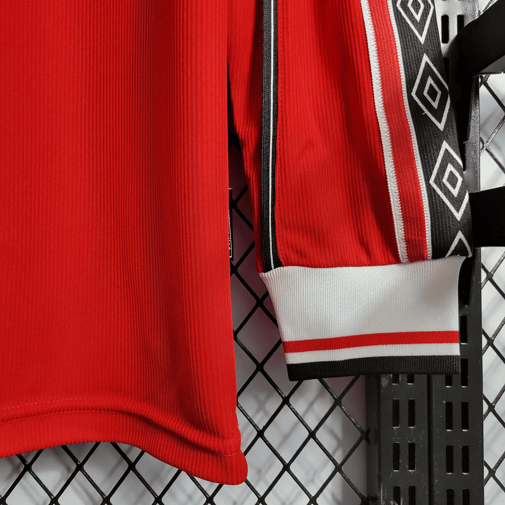 Camisa Manchester United Manga Longa Retrô 98/99 Home — Torcedor