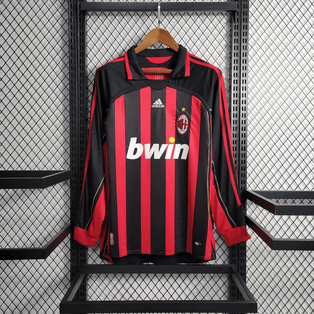 Camisa Milan Manga Longa Retrô 06/07 Home — Torcedor
