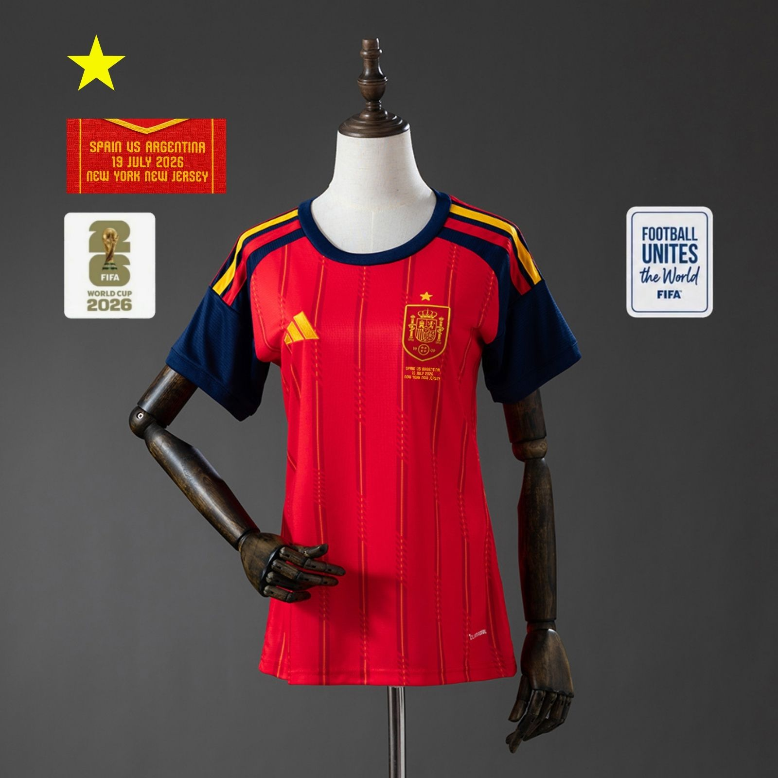 Camisa Feminina Espanha 2026 Home Final Copa — Torcedor